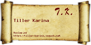 Tiller Karina névjegykártya